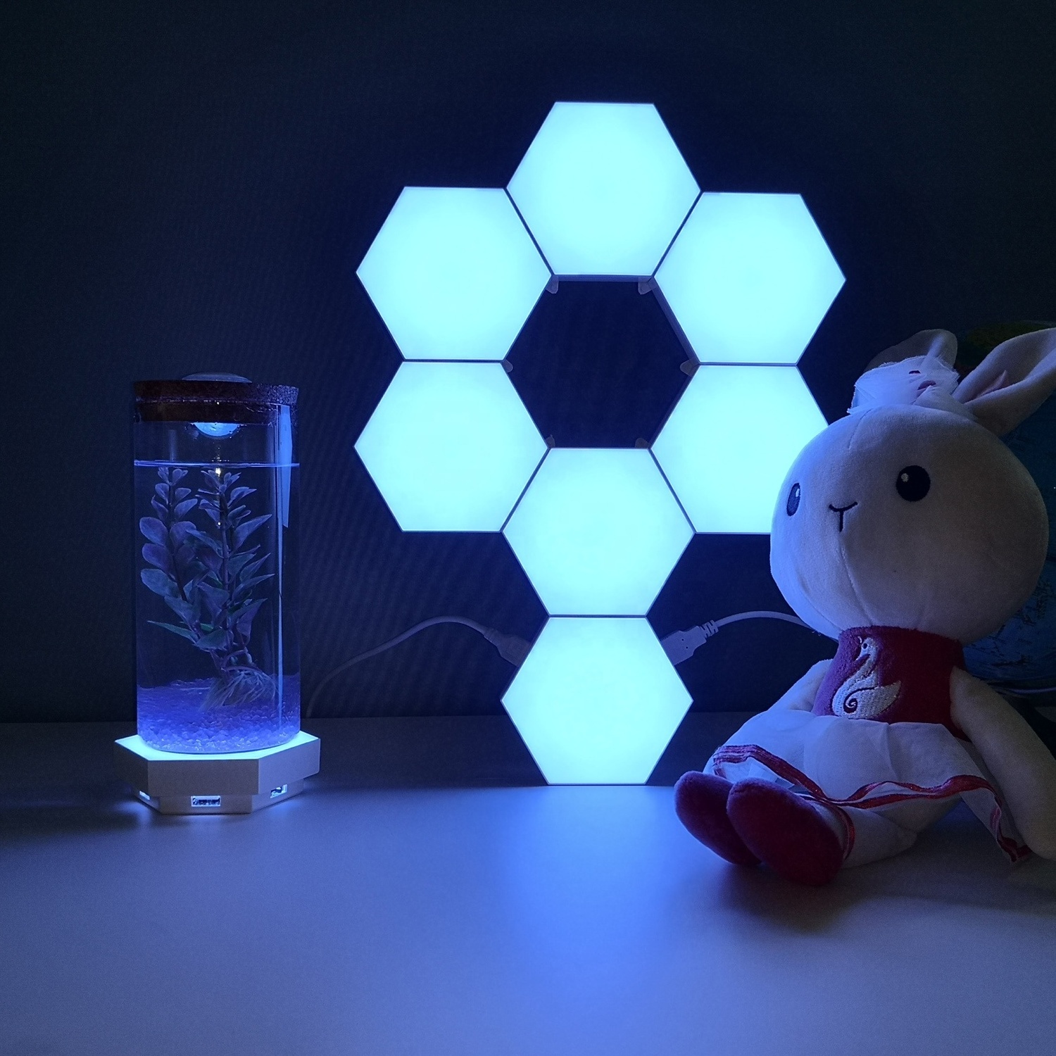 6pack Led Gaming Wall Lights Nano Hexagon Panels Touch Sensor Remote Control Smart App Music Sync Quantum Night Light 2023 Hot