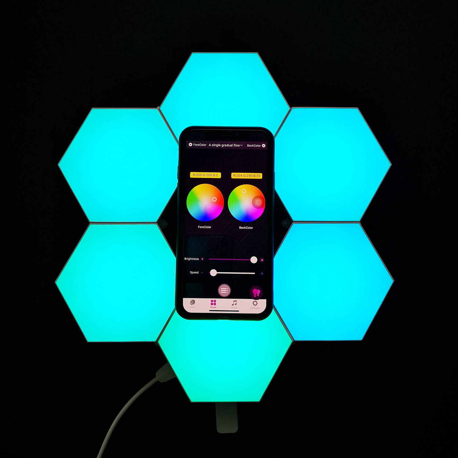 2023 New Product Smart Hexagon Gaming Lights Quantum Wall Panels for Wall APP Control Music Sync 16 Million RGB Colors 80