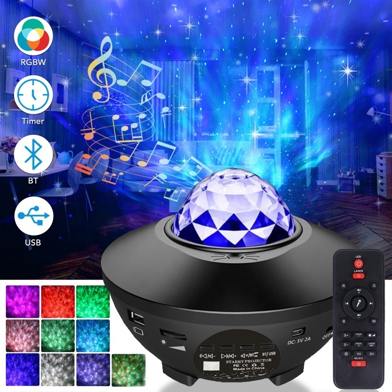 2021 New Idea Starry Night Lights Laser Projector Mini Star Projector BT Music Sunset Cloud Lamp Electric Decoration Modern 80