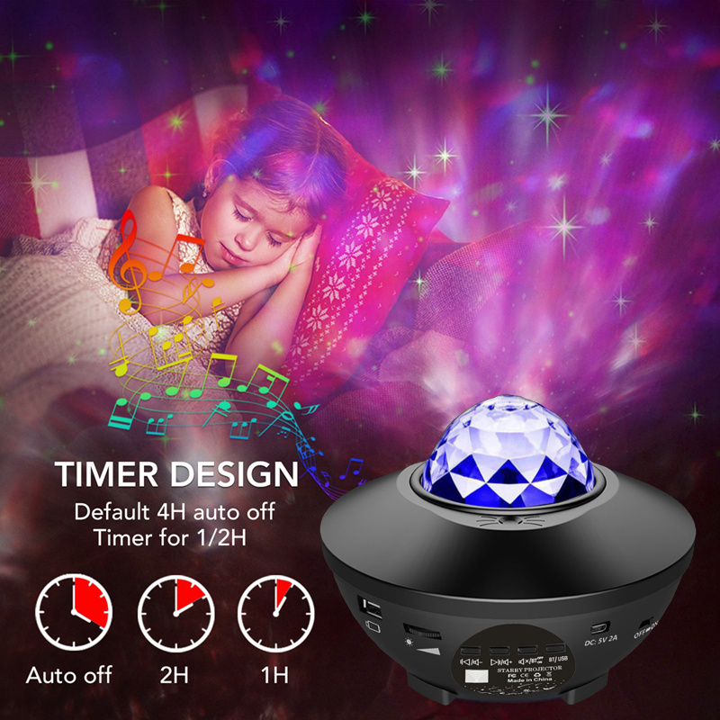 2021 New Idea Starry Night Lights Laser Projector Mini Star Projector BT Music Sunset Cloud Lamp Electric Decoration Modern 80