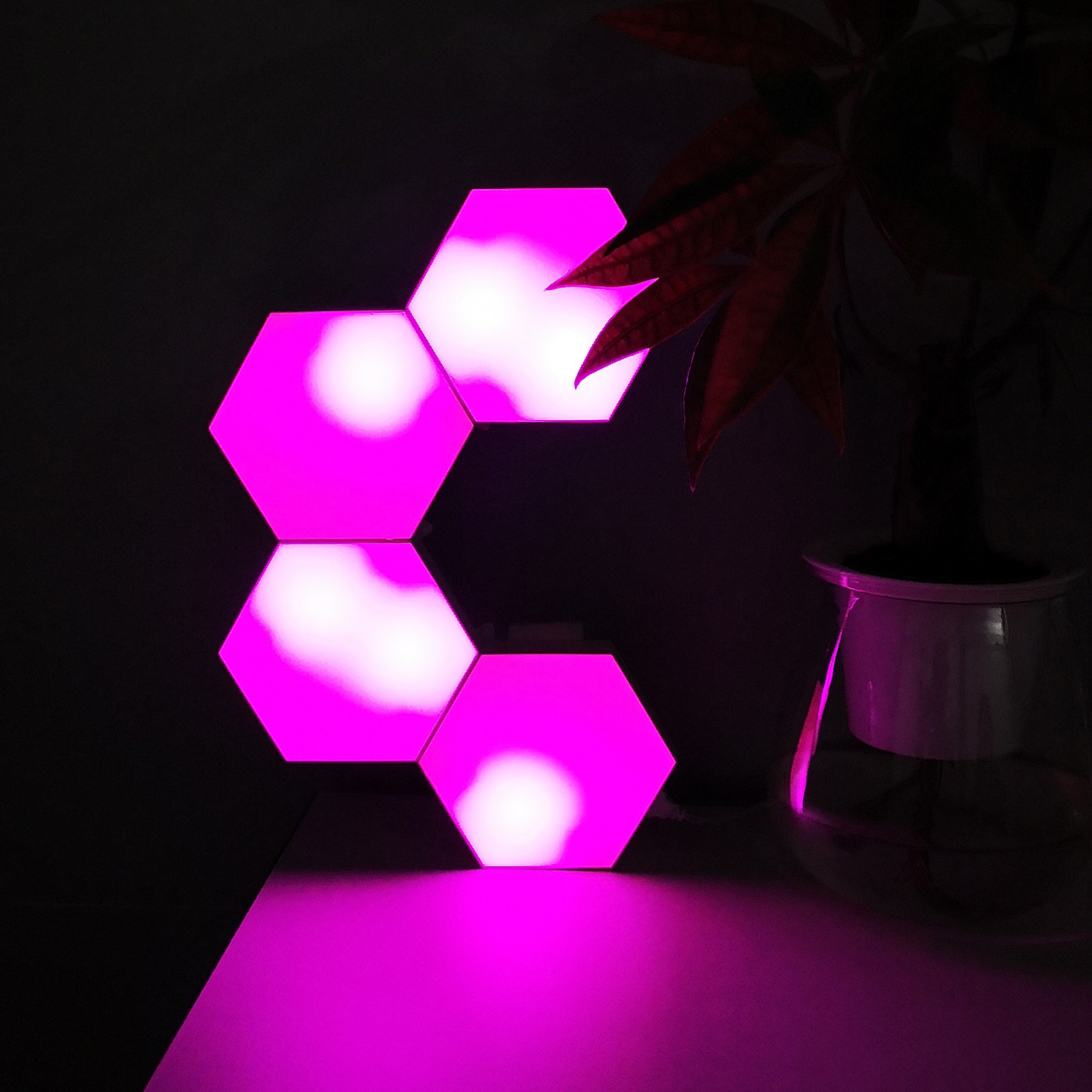 Cheap Usb Combinable Wall Wireless Led Quantum Lights Hexagonal Smart Mobile Remote Control Diy Pattern Touch Led Night Light