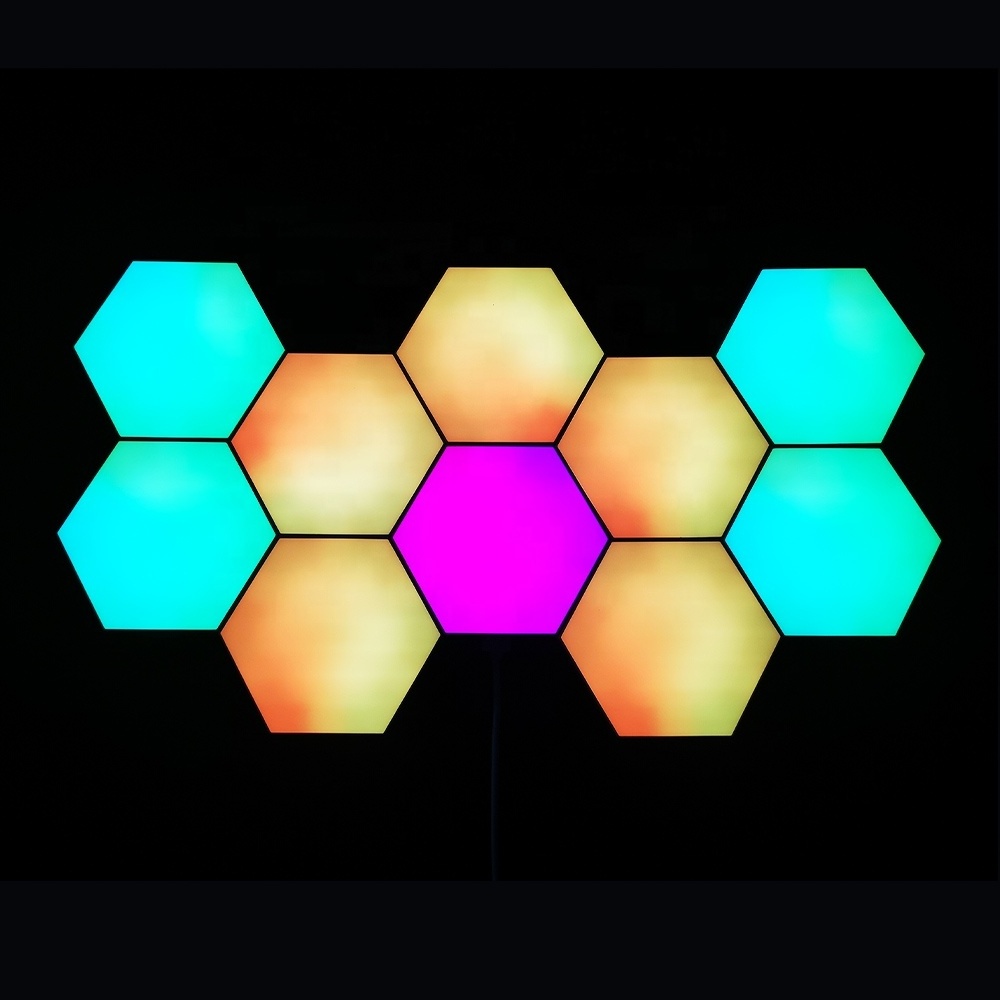 Best seller Hexagon Lights RGB Home Decor for Bedroom Remote Control Quantum Wall Light App Sync With Music