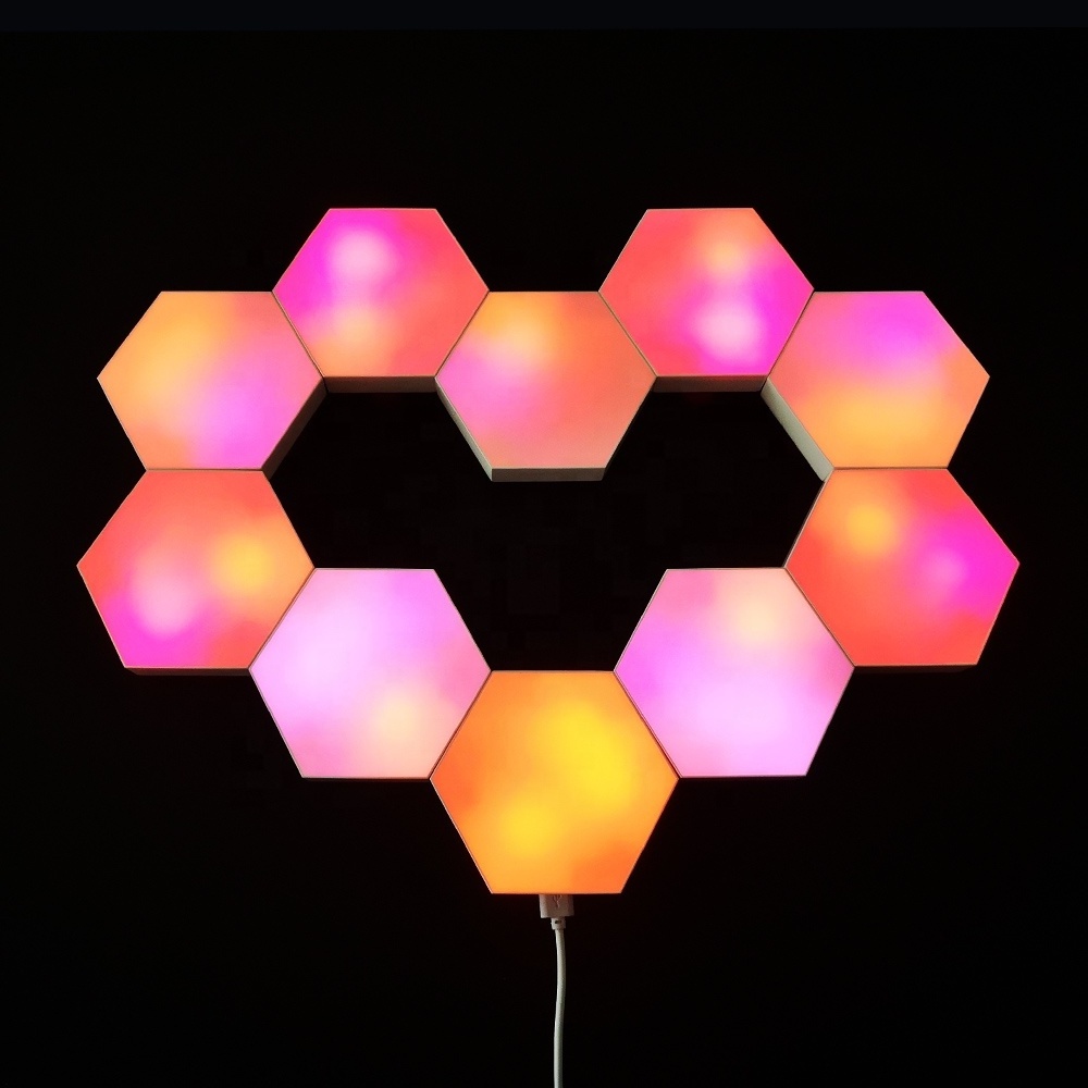 Best seller Hexagon Lights RGB Home Decor for Bedroom Remote Control Quantum Wall Light App Sync With Music