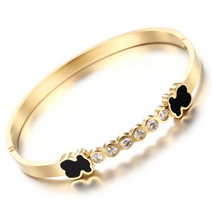 Best Selling Stylish Bear Design Stainless Steel Womens Gold And Diamond Bracelets