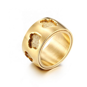 Ladies Accessories Rings Gift Nice Vacuum Gold Plating Stainless Steel Spinner Rings