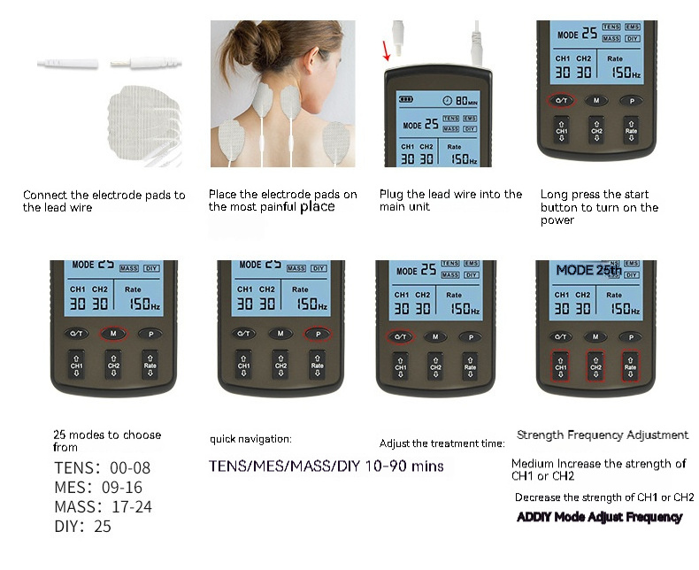 Tens Unit 7000 Digital Muscle transcutaneous electrical nerve Stimulator physiotherapy Equipments Machine For Back Pain Relief