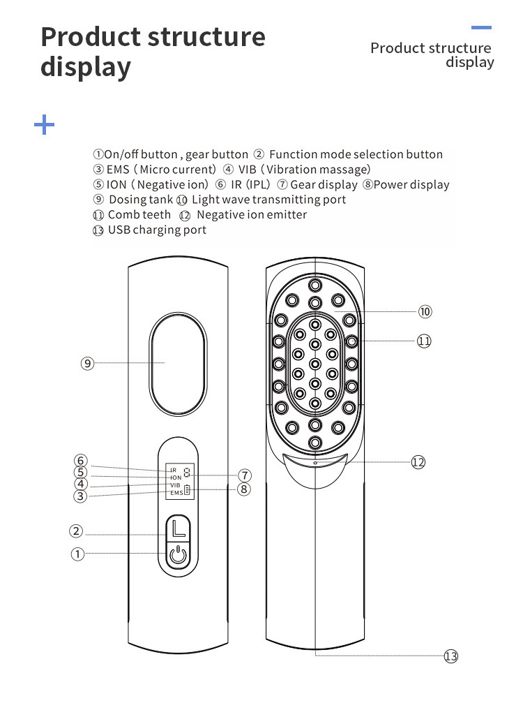 Popular Products 2024 Trending EMS Massager Root Comb Applicator Bottle for Hair Oil Hair Growth Products Scalp Oil Applicator