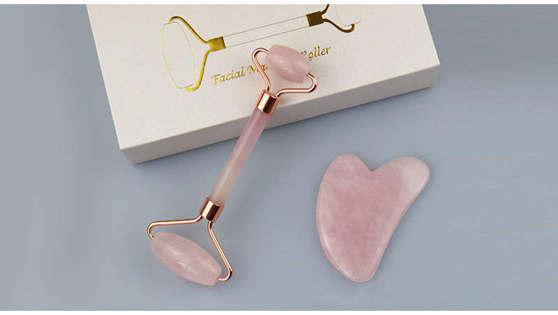 Mount Lai - the Jade Rose Quartz Gua Sha Facial Lifting Tool Rose Quartz Face Roller Gua Sha Set with Box