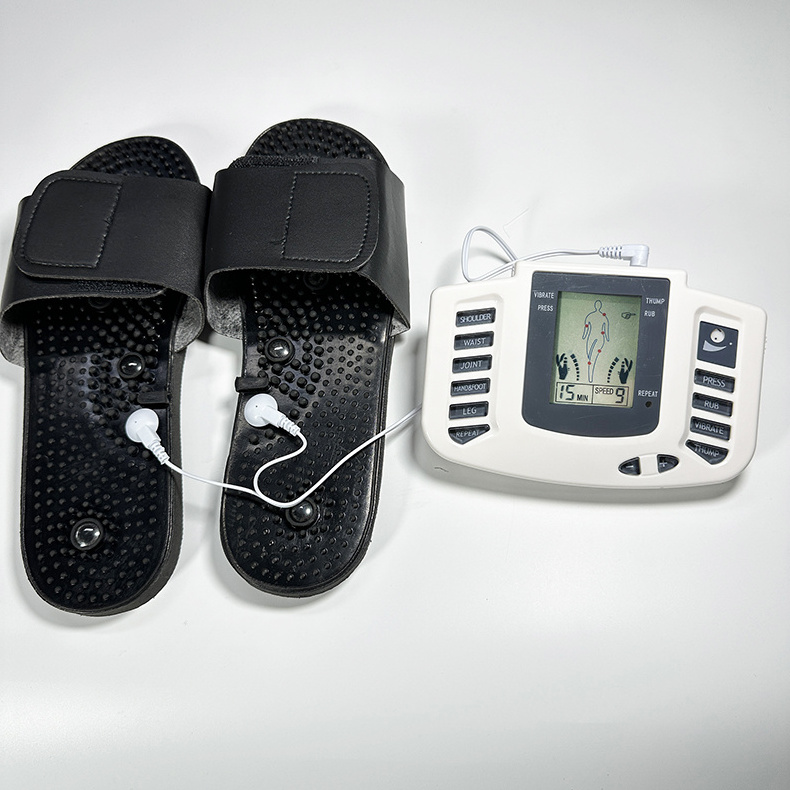 Electronic Foot Massage Ems Stimulator Shoes Electric Physiotherapy Acupuncture Tens Unit Pulse Massager With Slippers