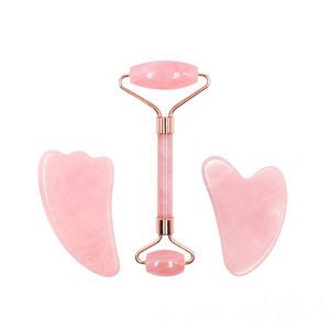 New Products 2023 Best Price Hanhe Handheld Opalite Jade Roller Gua Sha Set Slimming Face Massage Tool