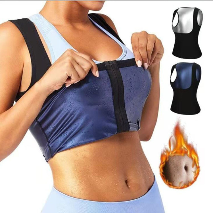 2023 High Quality Women Men Waist Trainer Vest Veste Femme Sauna Sports Gym Fitness Hot Workout Zipper Shirt Shaper Tummy Vests