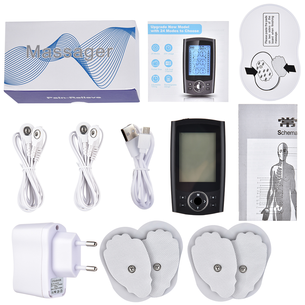 24 Models EMS Electric Herald Tens Machine Acupuncture Body Massage Digital Therapy Massager Muscle Stimulator Electrostimulator