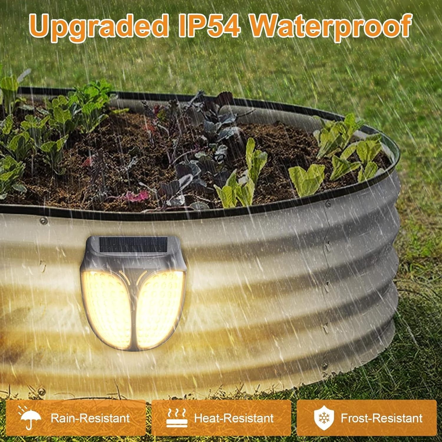 Solar Raised Garden Bed Lights Magnetic Waterproof Outdoor Planter Raised Garden Beds LED Light