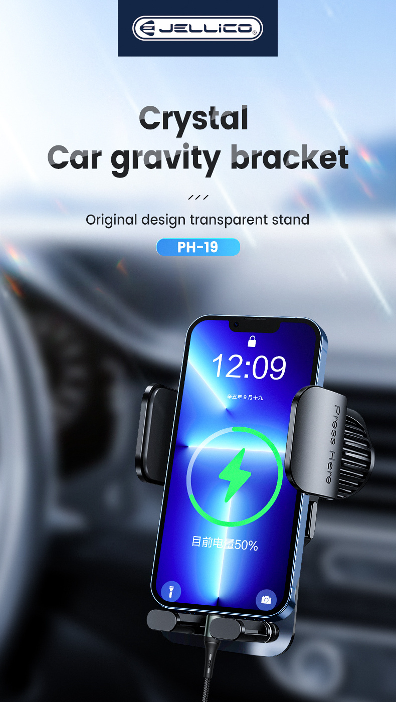 Gravity Car Phone Holder Mobile Phone Clip Holder Stand Bracket CD Slot/Airvent Mount Holder for iPhone Samsung