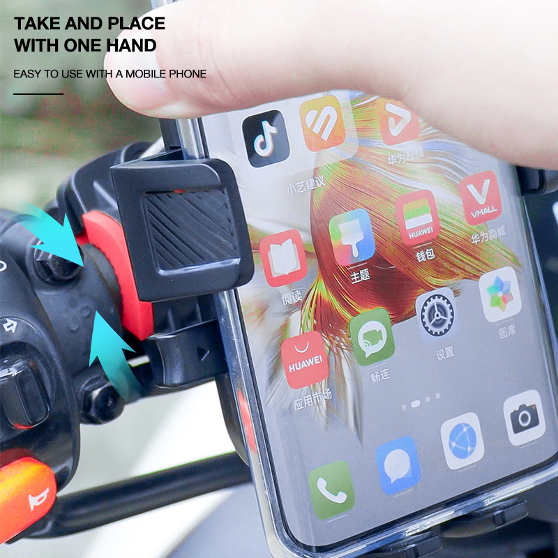 Hot Sale 360 degree Cell Phone stand flexible mobile clip mount quickly lock bike phone holder for bicycle motorcycle