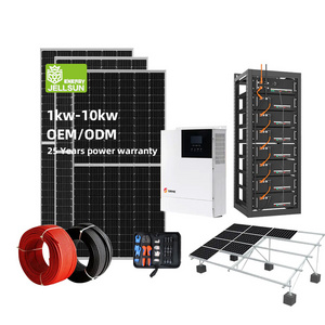 JELLSUN all in one 5000w Solar Panels 5kw 8kw 10kw Solar System Model On Hybrid Grid 5000 Watt Full Set Complete Kit