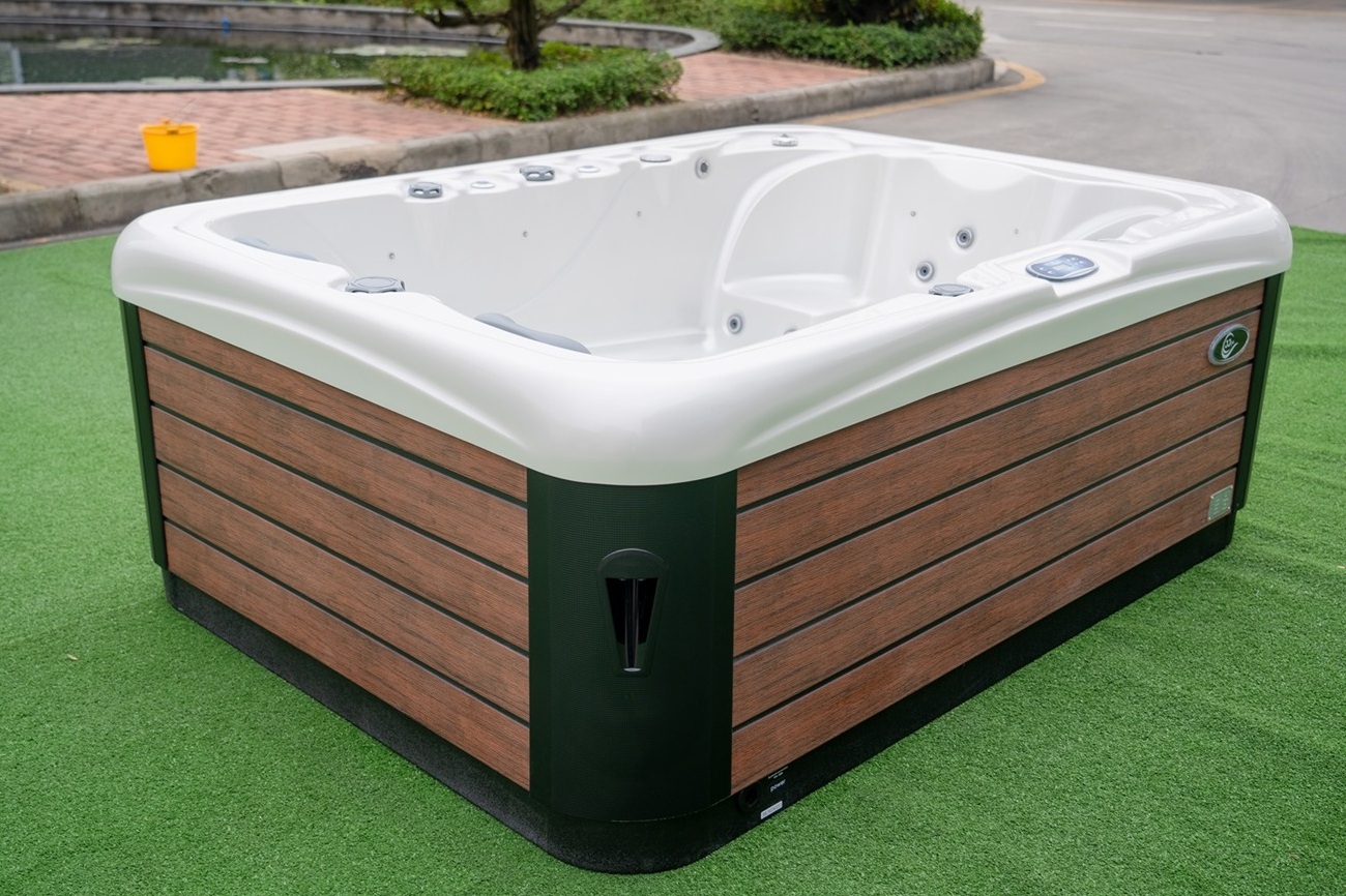 3 seaters freestanding whirlpool massage white acrylic hot tub balboa outdoor spa