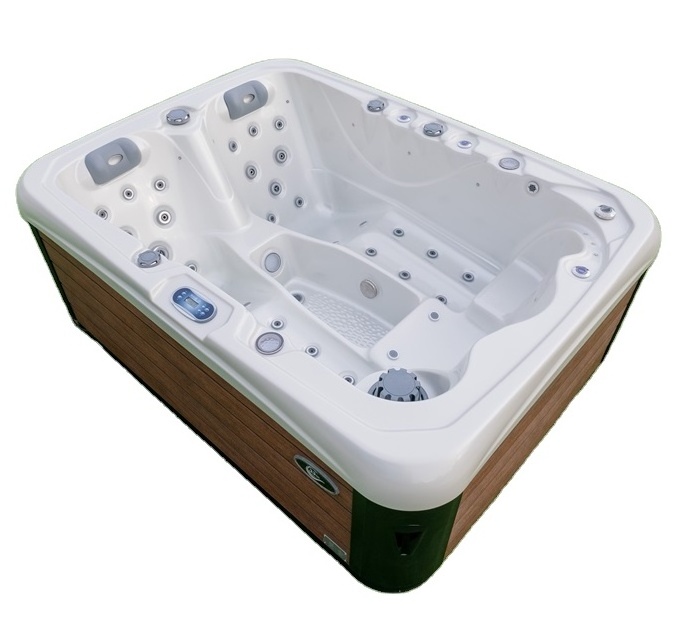 3 seaters freestanding whirlpool massage white acrylic hot tub balboa outdoor spa