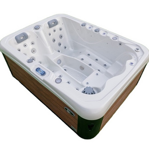 3 seaters freestanding whirlpool massage white acrylic hot tub balboa outdoor spa