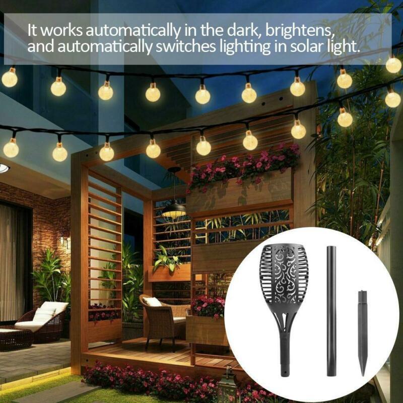 2pack  Popular 33 LED Solar flame light fire effect lamp Outdoor Wireless Waterproof Lawn flame effect lamp yard pathway light