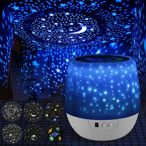 6 scenes tri-color rotating star projector newest romantic led night lights high quality baby night light power outages use