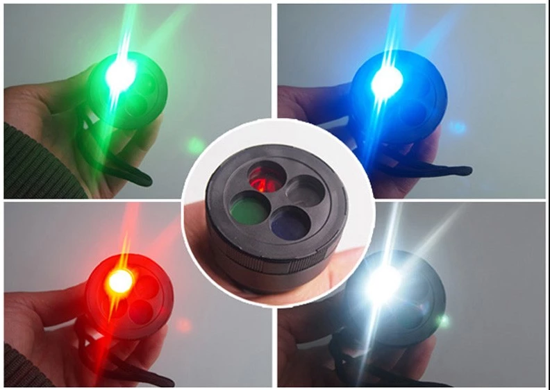 Powerful Tactical flashlight Four Color Red White Green Blue LED torch outdoor hunting light other Camping Hiking Equipment