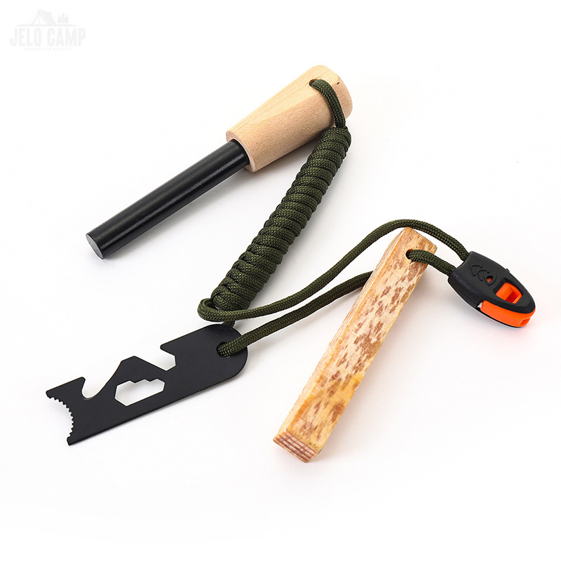 Multifunction Pine torch Camping emergency Whistle Survival kits Parachute cord Travel Fire pits accessories Fire Starter Kits