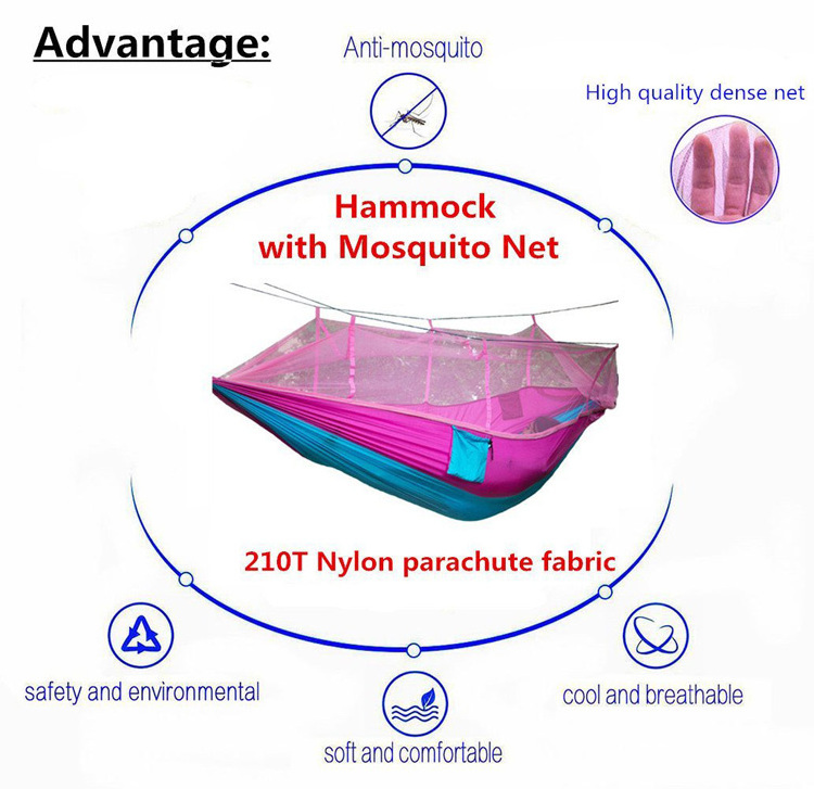 210T Parachute Nylon Mosquito net portable outdoor camping Hammock