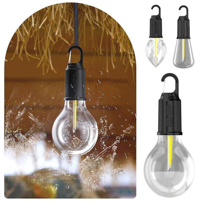 Lightweight LED camping Light bulb Portable Hanging Fishing Outdoor Lantern USB Rechargeable Retro Tent Hanging light