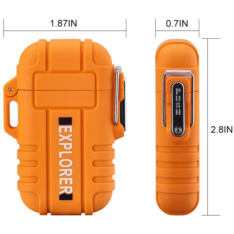 Popular Waterproof Dual ARC USB Rechargeable Windproof Outdoor Electric Lighter  Camping Survival Tactical Lighter