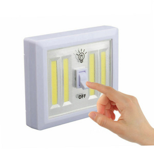 Newest Design COB Switch Night Light 4AAA Battery Operated Cabinet Lights Portable Household Closet Magnetic Lights