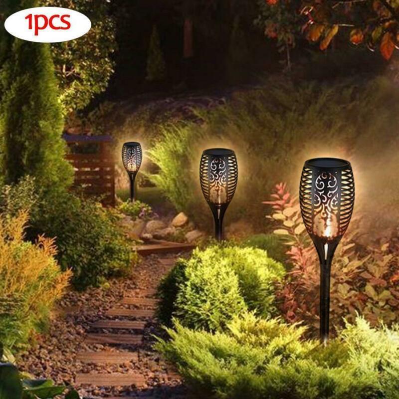 2pack  Popular 33 LED Solar flame light fire effect lamp Outdoor Wireless Waterproof Lawn flame effect lamp yard pathway light