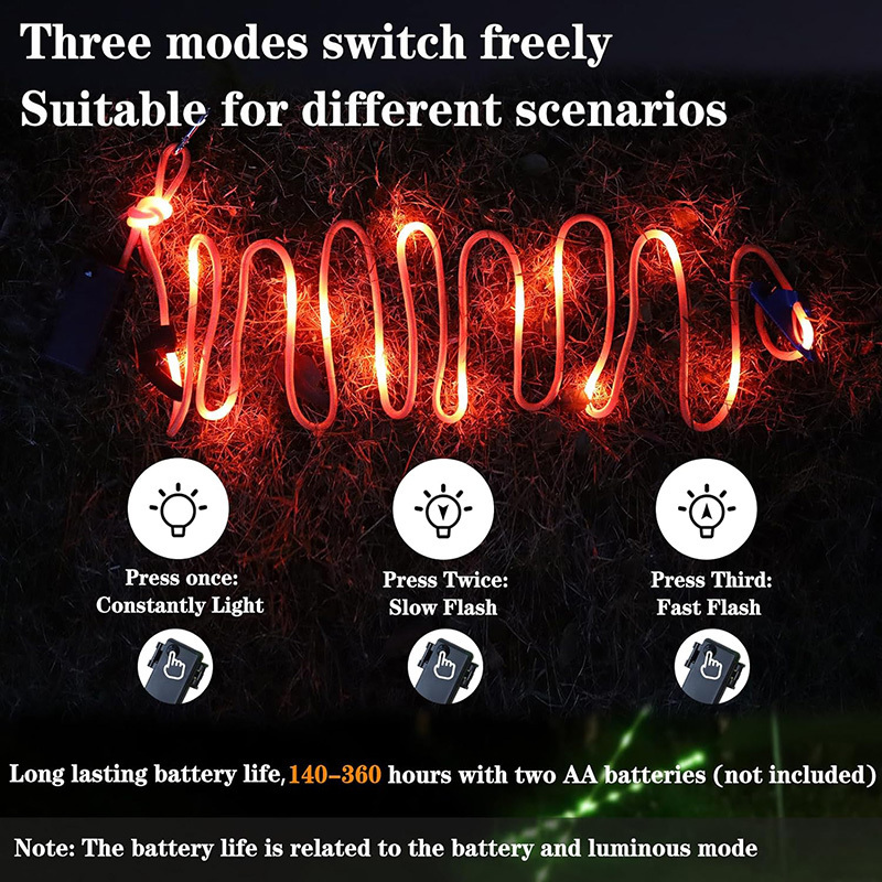 Outdoor Canopy Luminous Wind Rope Sunshade Ambiance Warning Guy Line Multiple colors available Camping Tent LED String Lights