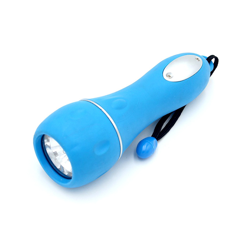 Sales promotion 3 LED Rubber flashlight plastic AA battery powered Bowling style Grip Torch Outdoor Other camping accessories