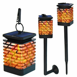 12 LED Solar flame light 3 in 1 Outdoor Wireless fire effect lamp Waterproof Lawn Hanging Lantern Flickering Flame effect Lamps