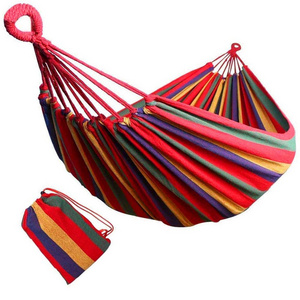 Portable Rainbow 2 Person Outdoor Camping Garden Beach Travel Canvas Hammock