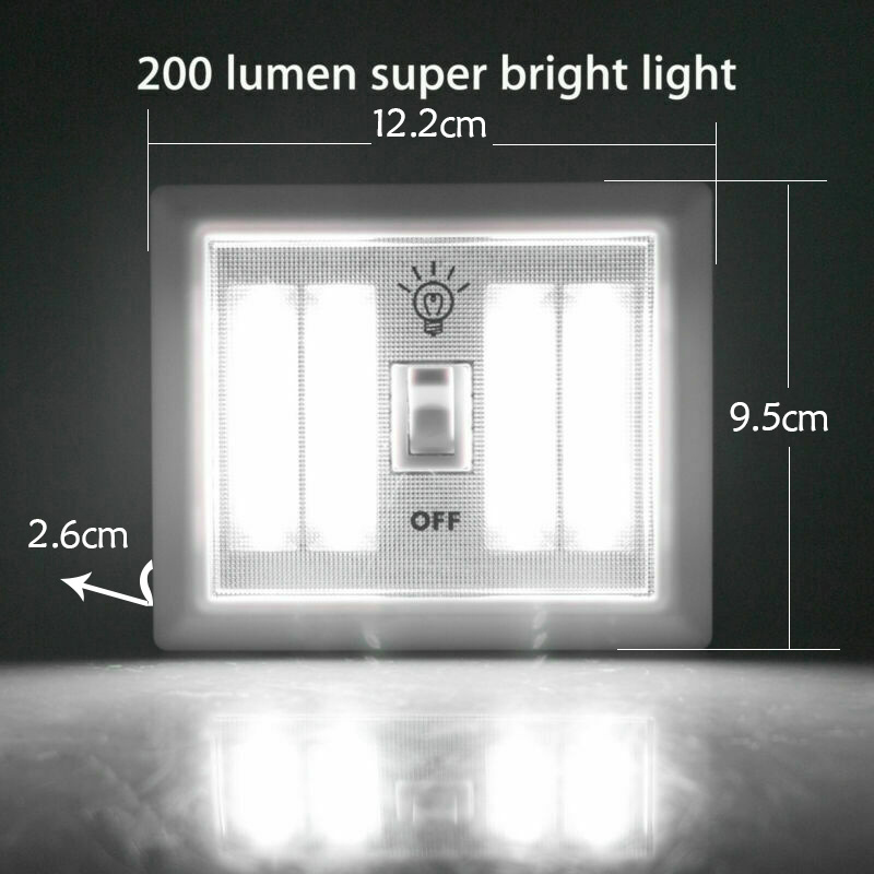 Newest Design COB Switch Night Light 4AAA Battery Operated Cabinet Lights Portable Household Closet Magnetic Lights