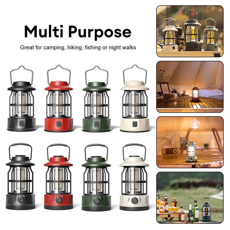 Newest Camping Lanterns LED Hiking Retro Campsite Lantern Other Camping Equipment dry battery Outdoor hanging lights