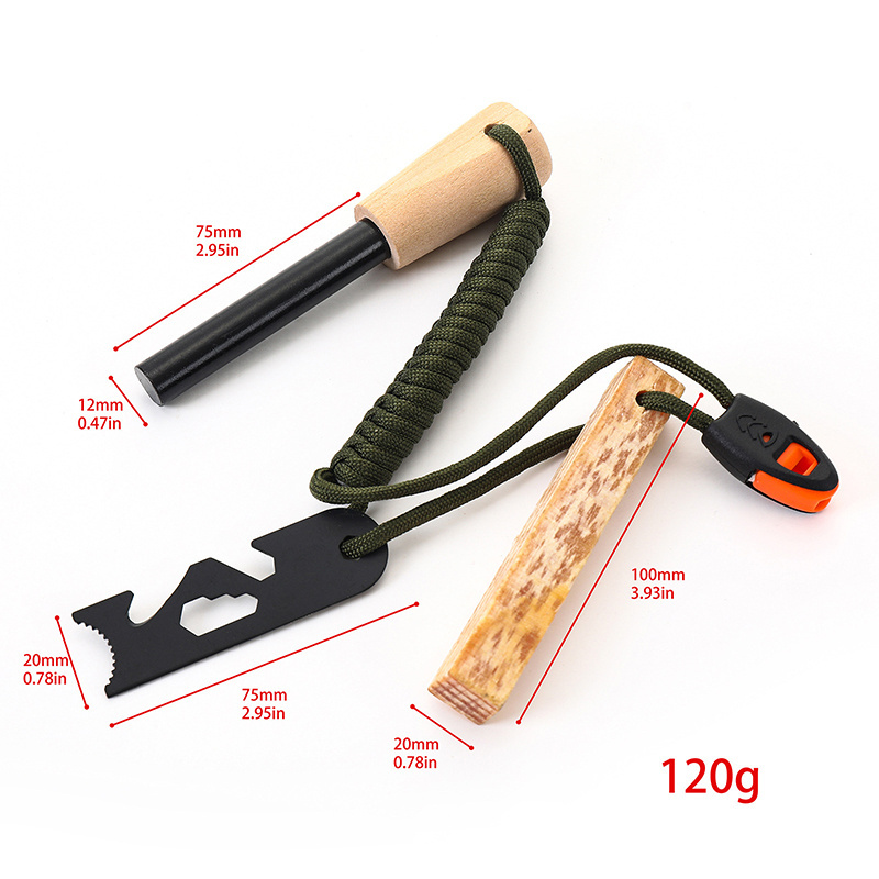 Multifunction Pine torch Camping emergency Whistle Survival kits Parachute cord Travel Fire pits accessories Fire Starter Kits