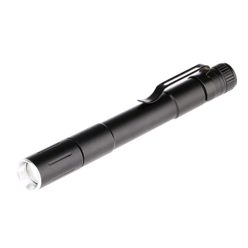 Pocket Zoomable LED Flashlight Mini size telescopic portable medical Torch Light pen clip Gift promotion other camping gear