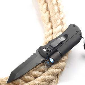 Multi Functions Tactical Survival Kit Outdoor LED Flashlight Knife Flint fire starter Whistle