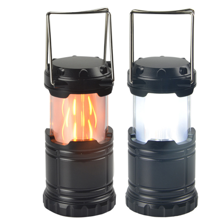 Flame Effect Tent Decorative Hanging  Light Led  Flame Flickering Portable Telescopic Camping Lantern For Outdoor