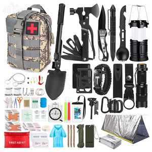 Professional 250 pcs Travelling First Aid Kit Outdoor  Emergency Multifunction Camping folding shovel Survival Gear Kit