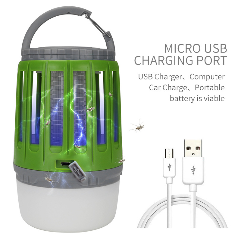 Professional  2 in 1 Portable USB Charging LED Mosquito Killer Tent Hanging UV Rechargeable camping lantern for Outdoor Camping