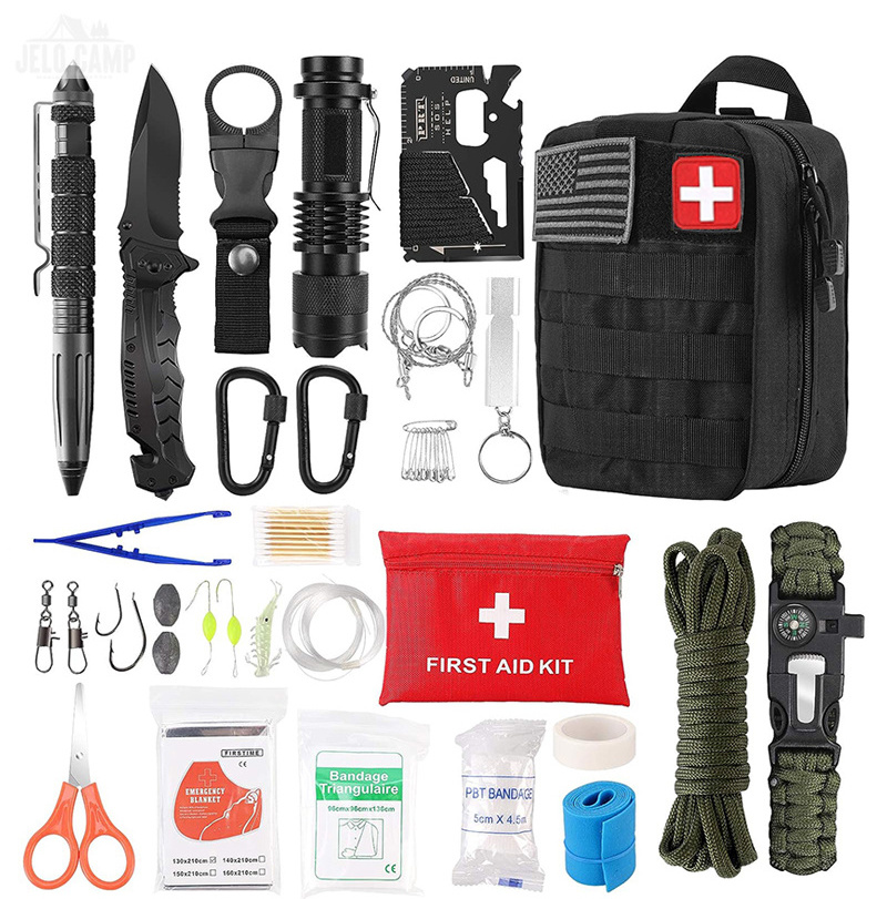 Popular First Aid Kit 72 in 1 Outdoor Wilderness Adventuridge camp Survival Kits Emergency Survival gadgets