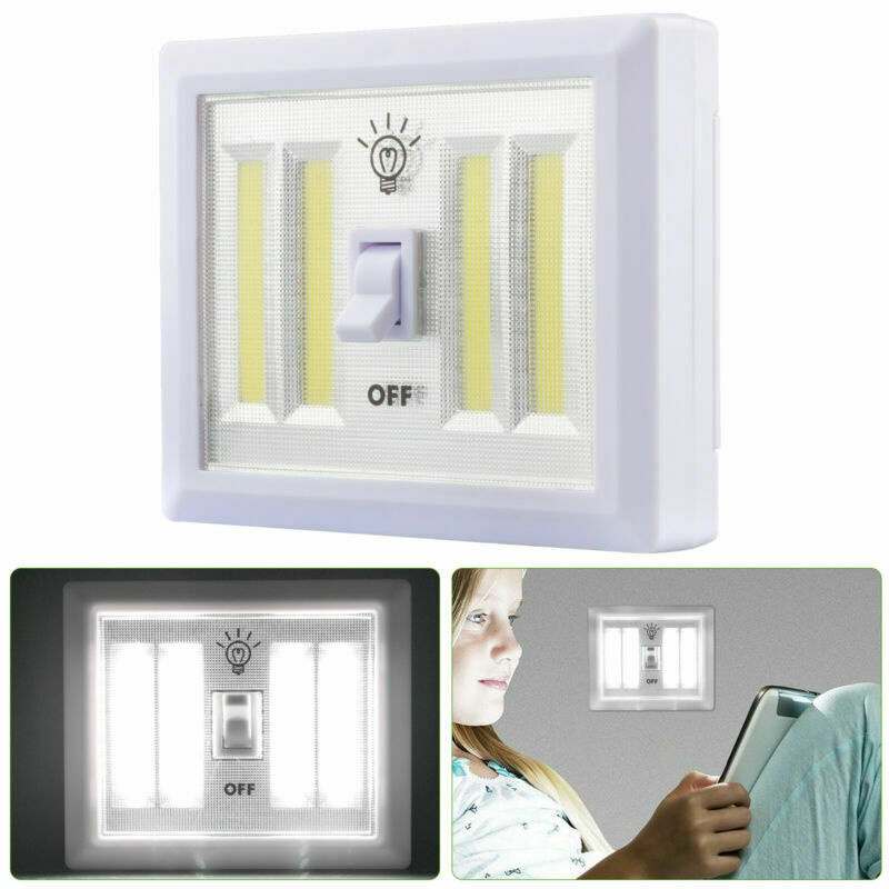 Newest Design COB Switch Night Light 4AAA Battery Operated Cabinet Lights Portable Household Closet Magnetic Lights