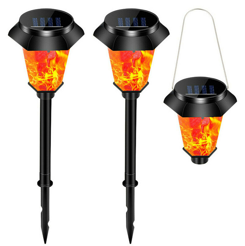 1pc 12 LED Solar flame light Outdoor Wireless Solar Torch Dance Flickering Flame effect Light Waterproof Lawn Hanging Lantern