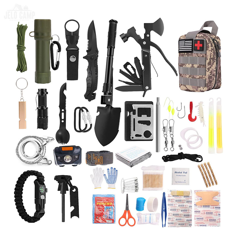 218pcs First Aid kits Wilderness SOS Fishing Hunting bag Adventure outdoor Water Filter Equipment emergency survival kit