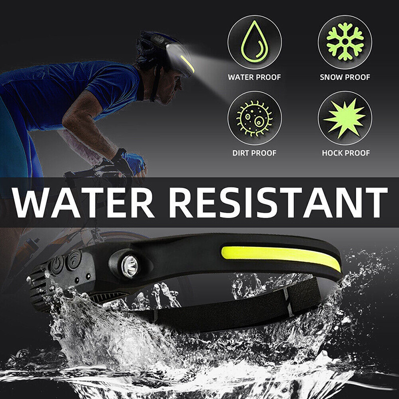 Ultra bright LED head Band lamp USB Rechargeable Sensor night running light  Other Camping Gear Lightweight head torch