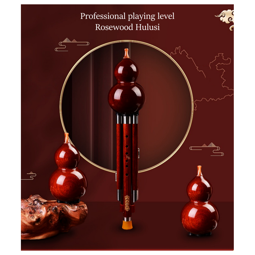 Jelo My-Rosewood Hulusi Clarinet Professional Playing Level Chinese Musical Instrument Cucurbit Flute Gourd Similar